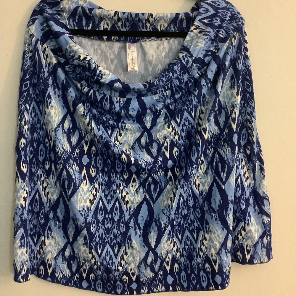 Blue Patterned Women's Skirt XXL